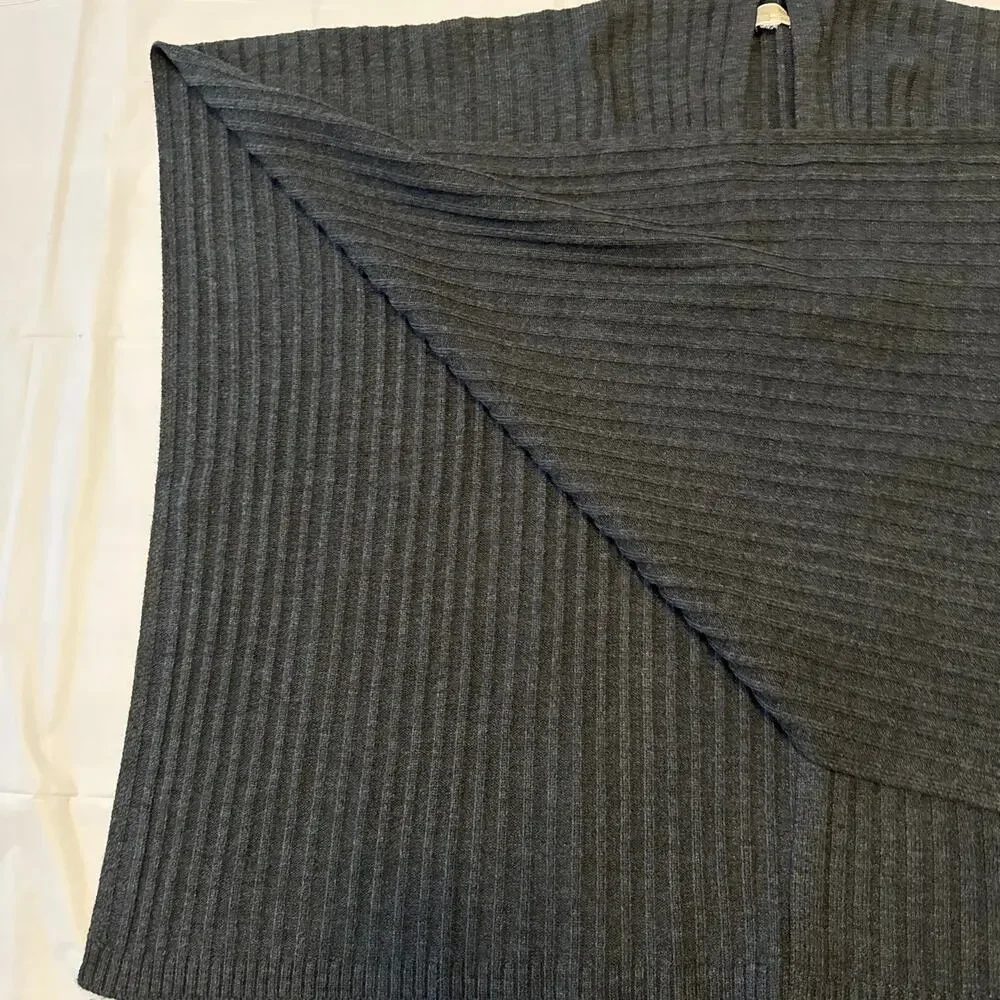 MICHAEL MICHAEL KORS Leather-Trim Poncho in charcoal size med / one size